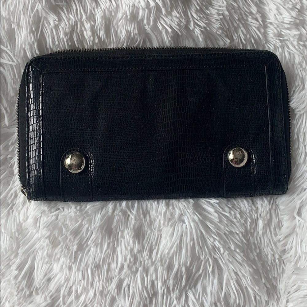 Black leather clutch